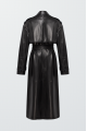 Black trench coat made of genuine sheepskin
