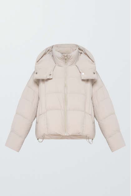 Short down jacket in milky color