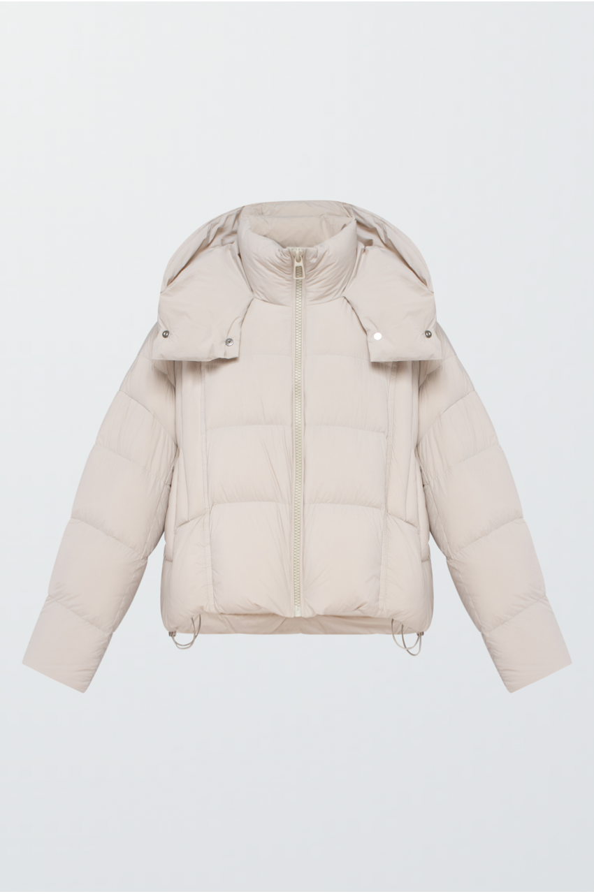 Short down jacket in milky color