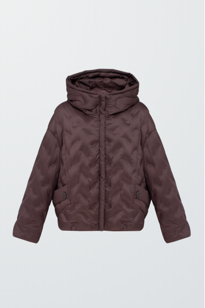 Brown down jacket with natural filling