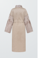 Long coat with lamb fur in beige color