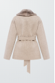 Beige coat with mink collar
