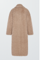 Stylish beige coat made of eco-fur