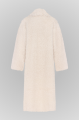 Stylish milky-colored coat made of eco-fur