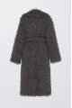 Long gray coat made of eco-fur