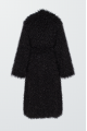 Long coat made of eco-fur in black