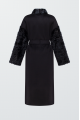 Long coat with lamb fur in black