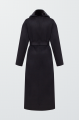 Long black coat with mink collar