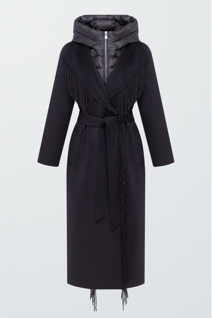 Long down coat of black color