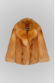 Stylish red fox fur coat