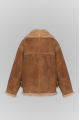 Brown suede sheepskin coat made of natural sheepskin