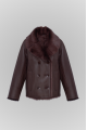 Stylish chocolate-colored Tuscan sheepskin coat