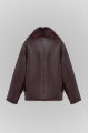 Stylish chocolate-colored Tuscan sheepskin coat