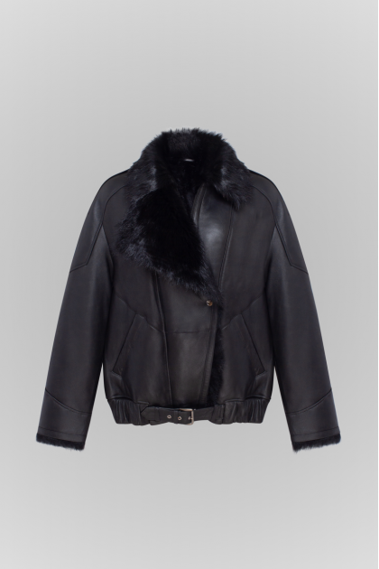 Black Tuscan sheepskin coat