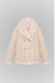 Beige sheepskin coat made of natural sheepskin