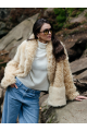 Women's beige sheepskin coat