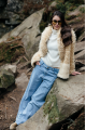 Women's beige sheepskin coat
