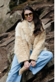 Women's beige sheepskin coat