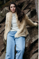 Women's beige sheepskin coat