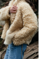 Women's beige sheepskin coat
