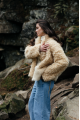 Women's beige sheepskin coat