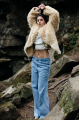 Women's beige sheepskin coat