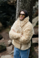 Women's beige sheepskin coat