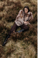 Stylish brown fox fur coat
