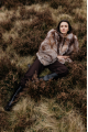 Stylish brown fox fur coat