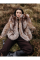 Stylish brown fox fur coat