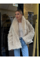 Women's double-sided sheepskin coat in beige color