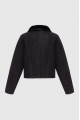 Black suede merino sheepskin coat
