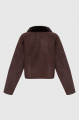 Dark chocolate suede merino sheepskin coat