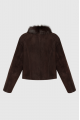 Dark chocolate suede sheepskin coat from Tuscan sheep