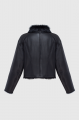Short black Tuscan sheepskin coat