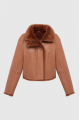Short red Tuscan sheepskin coat