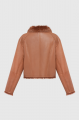 Short red Tuscan sheepskin coat