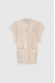 Beige natural sheepskin vest