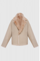 Double-sided sheepskin coat made of Tuscan sheepskin in beige color