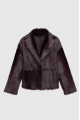 Double-sided sheepskin coat made of Tuscan sheepskin in dark chocolate color