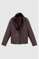 Double-sided sheepskin coat made of Tuscan sheepskin in dark chocolate color