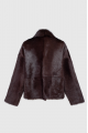 Double-sided sheepskin coat made of Tuscan sheepskin in dark chocolate color