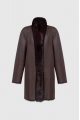Double-sided dark chocolate-colored sheepskin coat made of Tuscan sheep