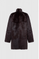 Double-sided dark chocolate-colored sheepskin coat made of Tuscan sheep