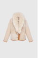Women's double-sided sheepskin coat in beige color