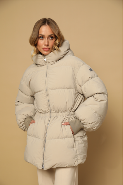 Light beige down jacket