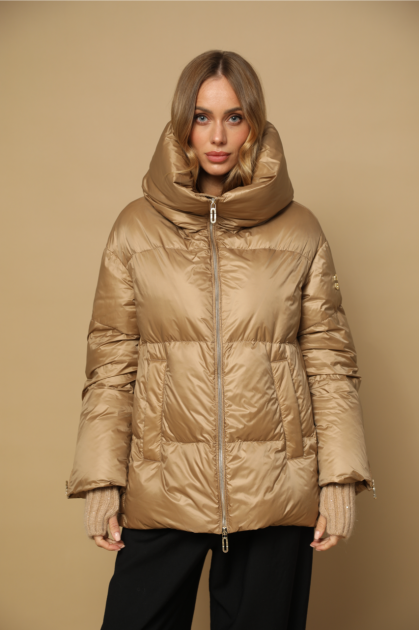 Brown women's down jacket