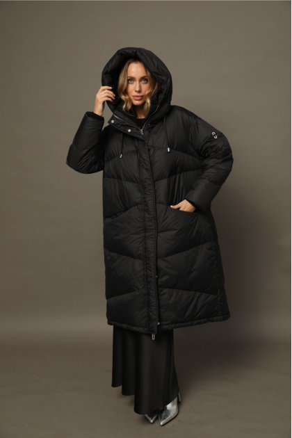 Long women's down jacket