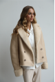 Two-sided beige sheepskin coat made of natural sheepskin