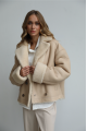 Two-sided beige sheepskin coat made of natural sheepskin